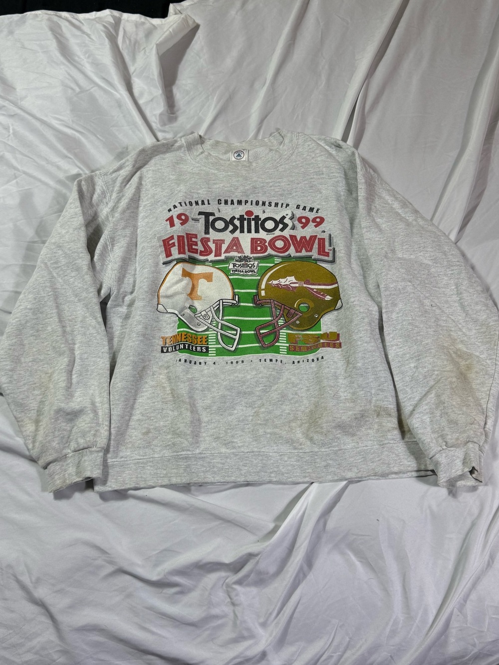 Vintage 1999 Tostitos Fiesta Bowl Crewneck Sweatshirt Florida State vs Tennessee